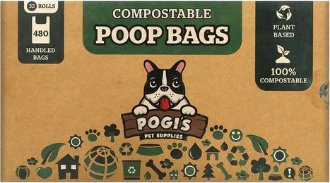 Produktbild von Pogi's Pet Supplies Kompostierbare Katzenstreubeutel - 32 x 15 Stk.