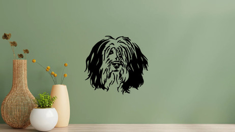 Produktbild von Polski Owczarek Nizinny PON Kopf Wandtattoo Wandbild Wandsticker Wandaufkleber Wanddekoration