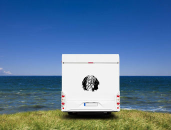 Produktbild von Polski Owczarek Nizinny PON Kopf Wohnmobil Aufkleber