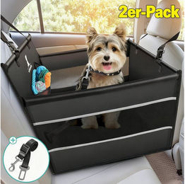 Produktbild von POPOLIC Hunde-Autositz Hochwertiger Hundesitz Auto für kleine und Mittlere Hunde, Hunde Autositz mit Sicherheitsgurt, faltbar für den Rücksitz im Autos, Waschmaschinenfest, 100% Wasserdicht und Reißfest, 50x50x47cm