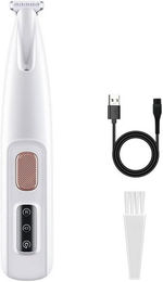 Produktbild von POPOLIC Hundeschermaschine Hunde Schermaschine, Geräuscharmer Hunde Pfotenschneider, Wiederaufladbarer mit LED Licht und Verbreiterungsklinge, für Körper, Pfoten, Augen, Ohren, Gesicht