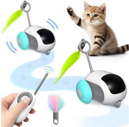 POPOLIC Tier-Beschäftigungsspielzeug Katzenspielzeug Interaktives Elektrisch Spielzeug für Katzen Aufladbar, Automatische Hindernisvermeidung, usb-aufladung – Bild 1 von 5