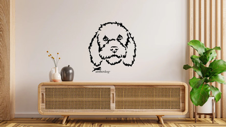 Produktbild von Portugiesischer Wasserhund Kopf Wandtattoo Wandbild Wandsticker Wandaufkleber Wanddekoration