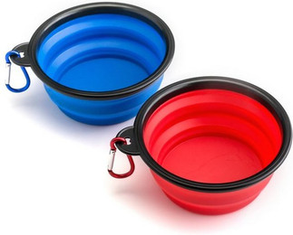 Produktbild von PRECORN 2er Set Faltbarer Reisenapf für Hunde und Katzen - 2 x 250 ml