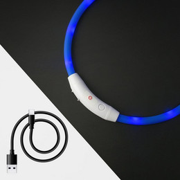 Produktbild von PRECORN LED Hunde-Halsband aus Silikon, aufladbar per USB-C, individuell kürzbar