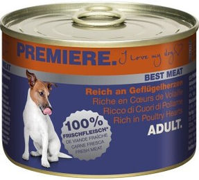 Produktbild von PREMIERE Best Meat Adult Geflügelherzen - 12 x 185 g