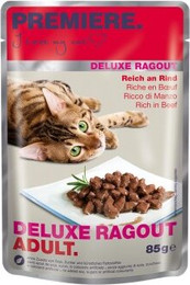 Produktbild von PREMIERE Deluxe Ragout Adult Reich an Rind - 44 x 85 g
