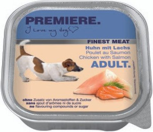 Produktbild von PREMIERE Finest Meat Nassfutter Hund Adult Huhn mit Lachs - 10 x 150 g