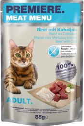 Produktbild von PREMIERE Meat Menu Adult Rind mit Kabeljau - 24 x 85 g