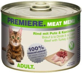 Produktbild von PREMIERE Meat Menu Adult Rind mit Pute und Kaninchen - 6 x 200 g