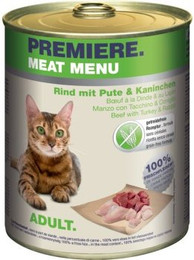 Produktbild von PREMIERE Meat Menu Adult Rind mit Pute und Kaninchen - 6 x 800 g