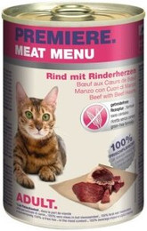 Produktbild von PREMIERE Meat Menu Adult Rinderherzen - 24 x 400 g
