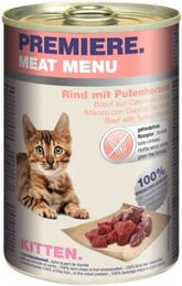 PREMIERE Meat Menu Kitten Rind und Putenherzen - 12 x 400 g – Bild 1 von 3