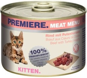 Produktbild von PREMIERE Meat Menu Kitten Rind und Putenherzen - 6 x 200 g