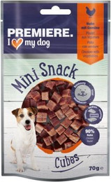 Produktbild von PREMIERE Mini Cubes Huhn mit Karotte & Spinat - 10 x 70 g