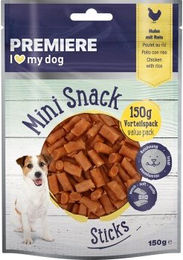 Produktbild von PREMIERE Mini Snack Sticks Huhn mit Reis 150 g