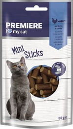 Produktbild von PREMIERE Mini Sticks Huhn und Lachs 7x50 g