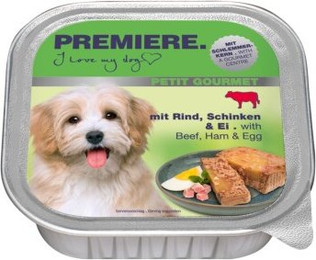 Produktbild von PREMIERE Petit Gourmet Schlemmerkern Rind, Schinken und Ei - 44 x 150 g