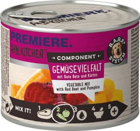 Produktbild von PREMIERE RAW KITCHEN Nassfutter Hund Adult Gemüsevielfalt Obst und Gemüse - 6 x 200 g