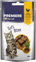 Produktbild von PREMIERE Soft Bites Huhn und Katzengras - 40 g