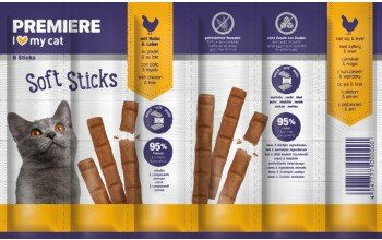 Produktbild von PREMIERE Soft Sticks Huhn und Leber 66x6 g