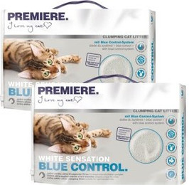 Produktbild von PREMIERE White Sensation blue control Klumpstreu - 2 x 12 l