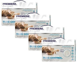 Produktbild von PREMIERE White Sensation blue control Klumpstreu - 4 x 12 l