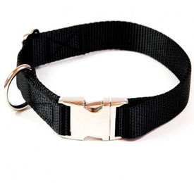 Produktbild von Premium Hundehalsband Alu-Max Unifarben Schwarz