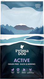Produktbild von PrimaDog Adult Active Getreidefrei Ente & Hering - 10 kg