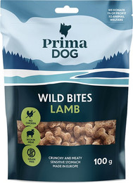 Produktbild von PrimaDog Wild Bites Crunchy Snack - Lamm & Sanddorn (4 x 100 g)