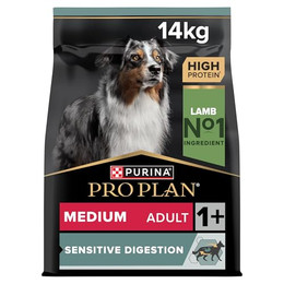 Produktbild von Pro Plan Medium Adult Sensitive Digestion Lamm Trockenfutter - 14 kg