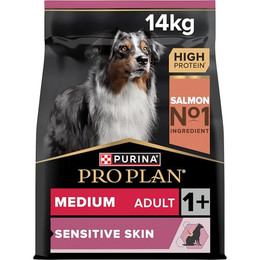 Produktbild von Pro Plan Medium Adult Sensitive Skin Hundefutter trocken mit Lachs - 14 kg