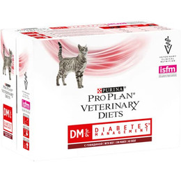 Produktbild von PRO PLAN Veterinary Diets DM Diabetes Management Katze Rind - 10 x 85 g