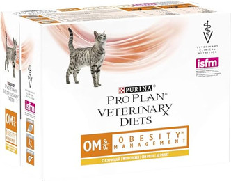 Produktbild von PRO PLAN Veterinary Diets OM Obesity Management Katze Frischebeutel Huhn - 10 x 85 g