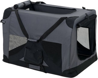 Produktbild von pro.tec Tiertransporttasche, Faltbare Hundetransportbox Größe Grau,M