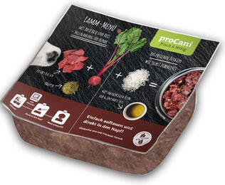 Produktbild von proCani BARF Lamm Menü mit Rote Beete und Reis - 16 x 500 g