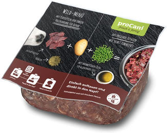Produktbild von proCani BARF Wild Menü mit Erbsen und Kartoffeln - 16 x 500 g