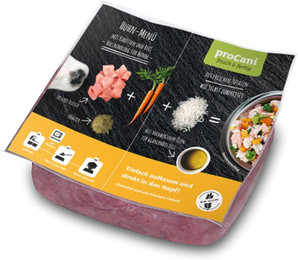 Produktbild von proCani Menü frisch & fertig Huhn, Karotte und Reis - 16 x 500 g