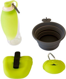 Produktbild von Procyon Hunde-Reiseset mit Trinkflasche, Napf, Leckerli-Tasche und Kotbeutelspender