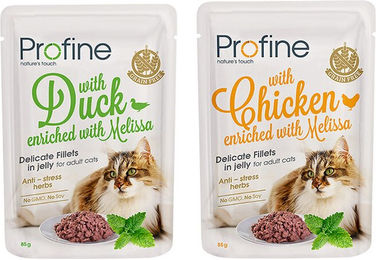 Profine cat fillets adult jelly- Ente - 24 x 85 g – Bild 1 von 4