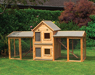 Produktbild von Promadino Kleintiervilla Maxi mit Erweiterung und 2 Auslaufgehegen