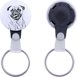 Produktbild von Pug - keychain with a dog portrait, pendant with the brand's own Art-Dog graphics