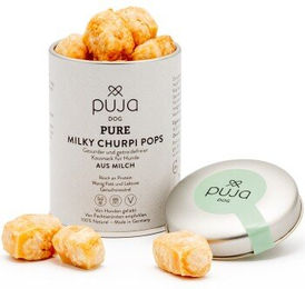 Produktbild von PUJA Snacks Milky Churpi Pops für Hunde 45g