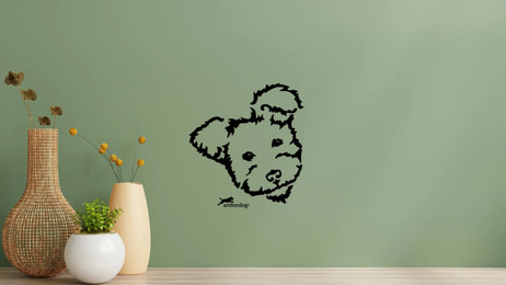 Produktbild von Pumi Kopf Wandtattoo Wandbild Wandsticker Wandaufkleber Wanddekoration