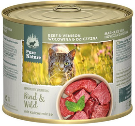 Produktbild von Pure Nature ADULT Rind & Wild mit Katzenminze - 6 x 200 g