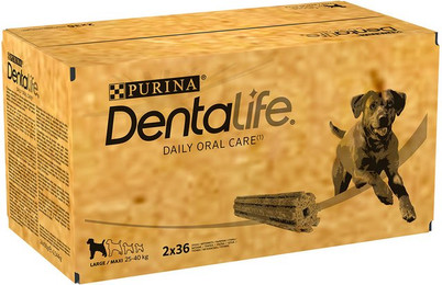 Produktbild von PURINA Dentalife Tägliche Zahnpflege-Snacks für große Hunde (25-40 kg) - 72 Sticks (24 x 106 g)