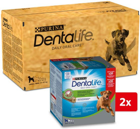 Produktbild von PURINA DENTALIFE Tägliche Zahnpflege-Snacks für große Hunde - 4 x 36 Stk.