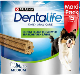 Produktbild von Purina DentaLife Tägliche Zahnpflege-Snacks für mittelgroße Hunde Maxipack 5x345g