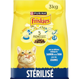 Produktbild von PURINA Friskies Sterilized Katze mit Lachs, Thunfisch und Gemüse - 3 kg