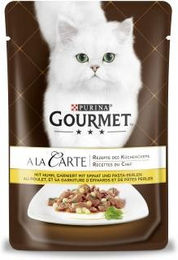 Purina Gourmet A la Carte mit Huhn, Spinat und Pasta-Perlen - 26 x 85 g – Bild 1 von 3
